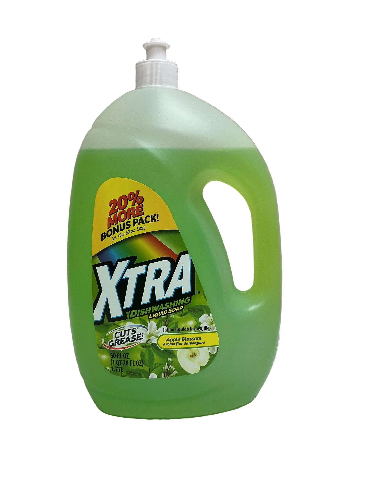 Xtra Dish Liquid 60oz-Green Apple -6/cs