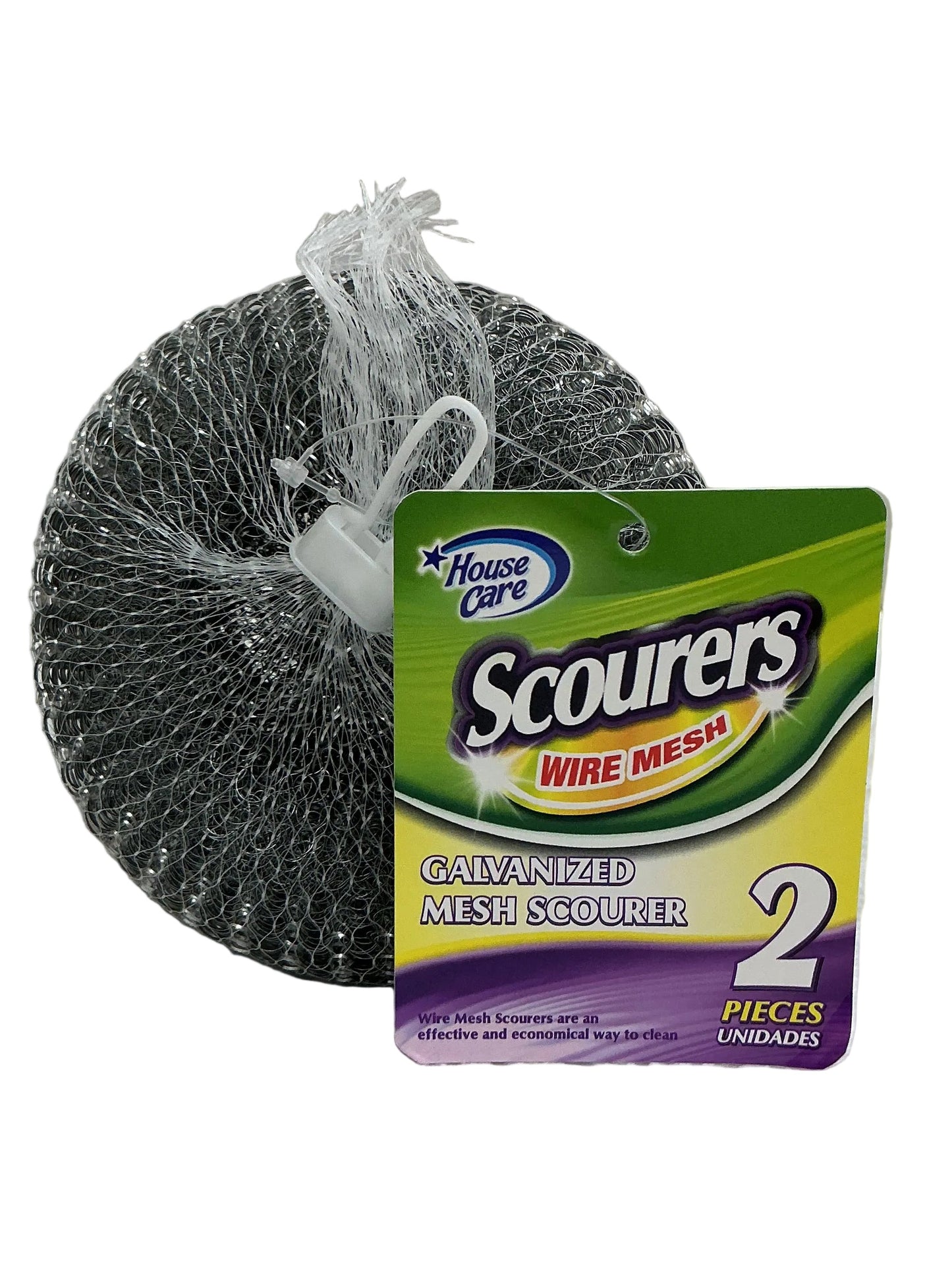 House Care 2PK Stainless Steel Scourer Cleaning Ball In Net Bag -48/cs