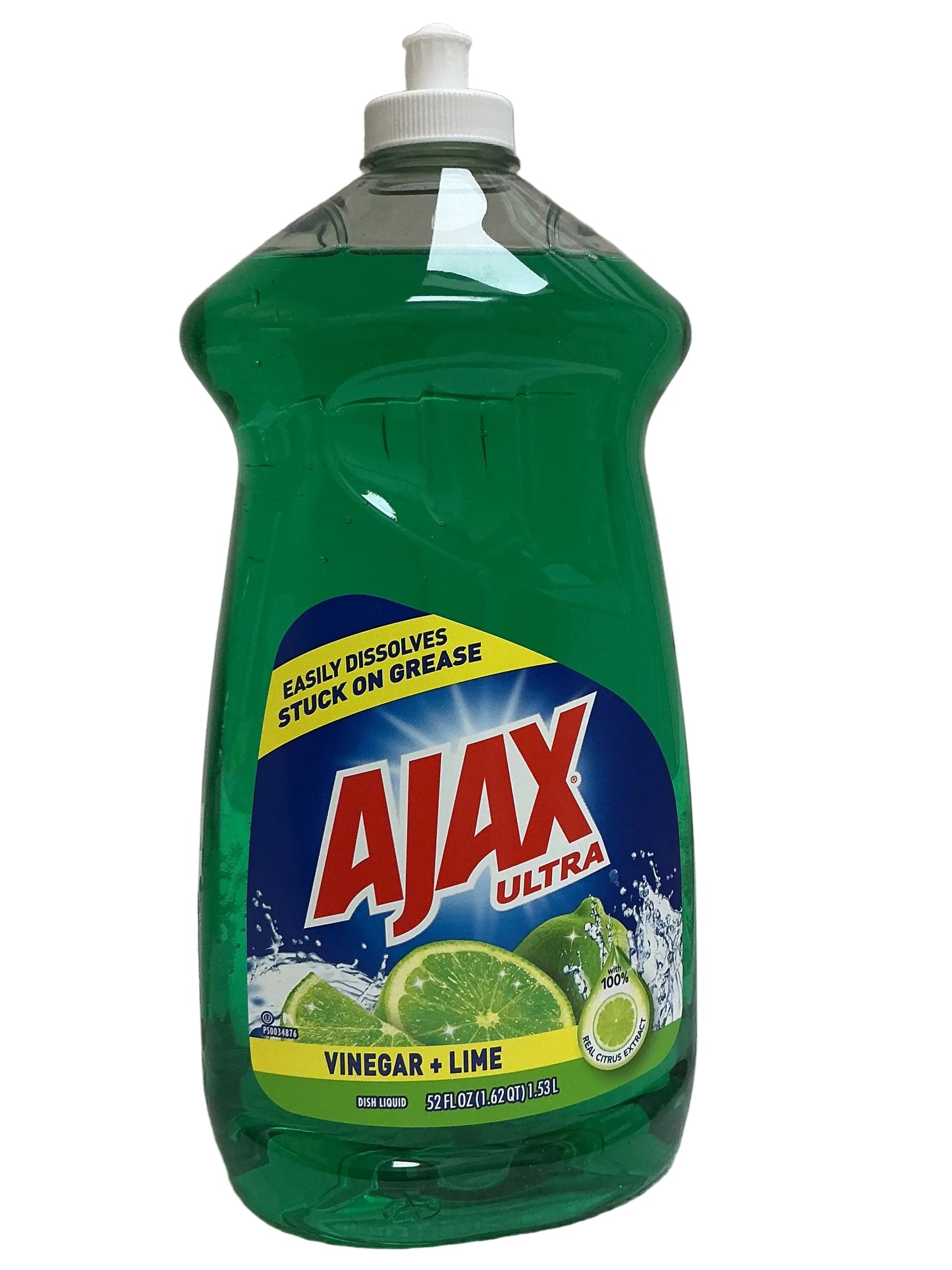 Ajax Ultra Sparkling Clean Dishes Liquid Dish Soap, Lime & Vinegar, 52 Fl OZ - 6/cs