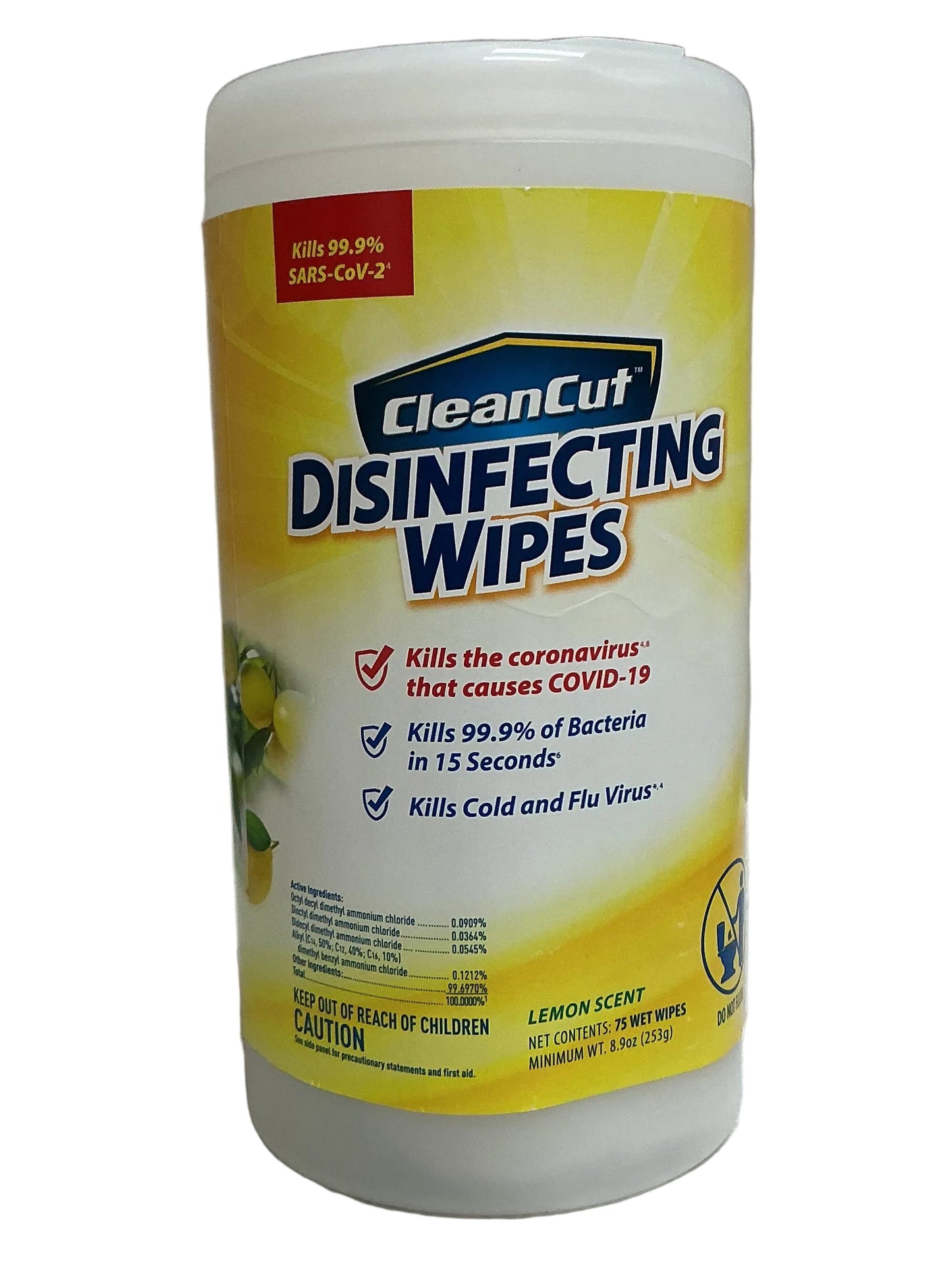 Clean Cut Disinfecting Wipes Lemon Scent - 6pack
