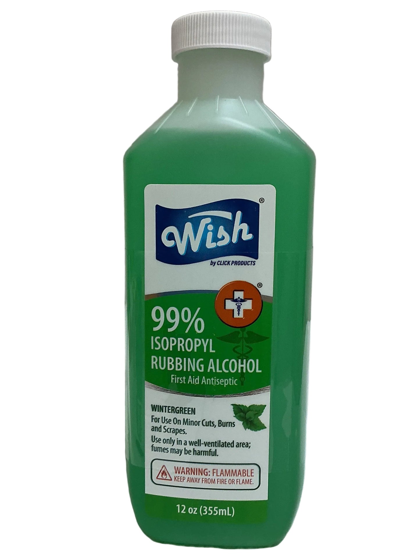 99% Wish Rubbing Alcohol 12oz- Winter Green -24/cs