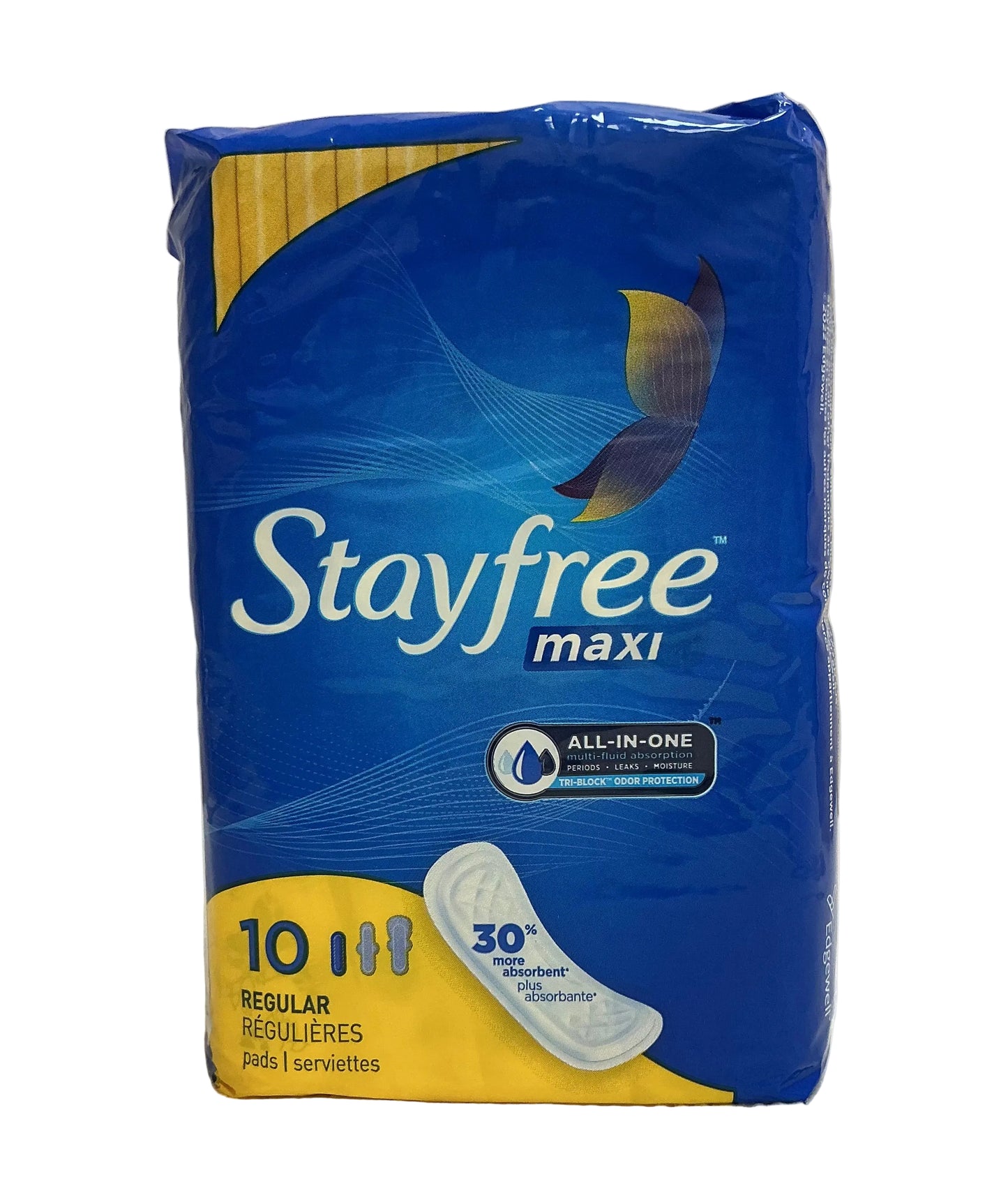 STAYFREE Maxi Pads 10ct Regular - 12/cs