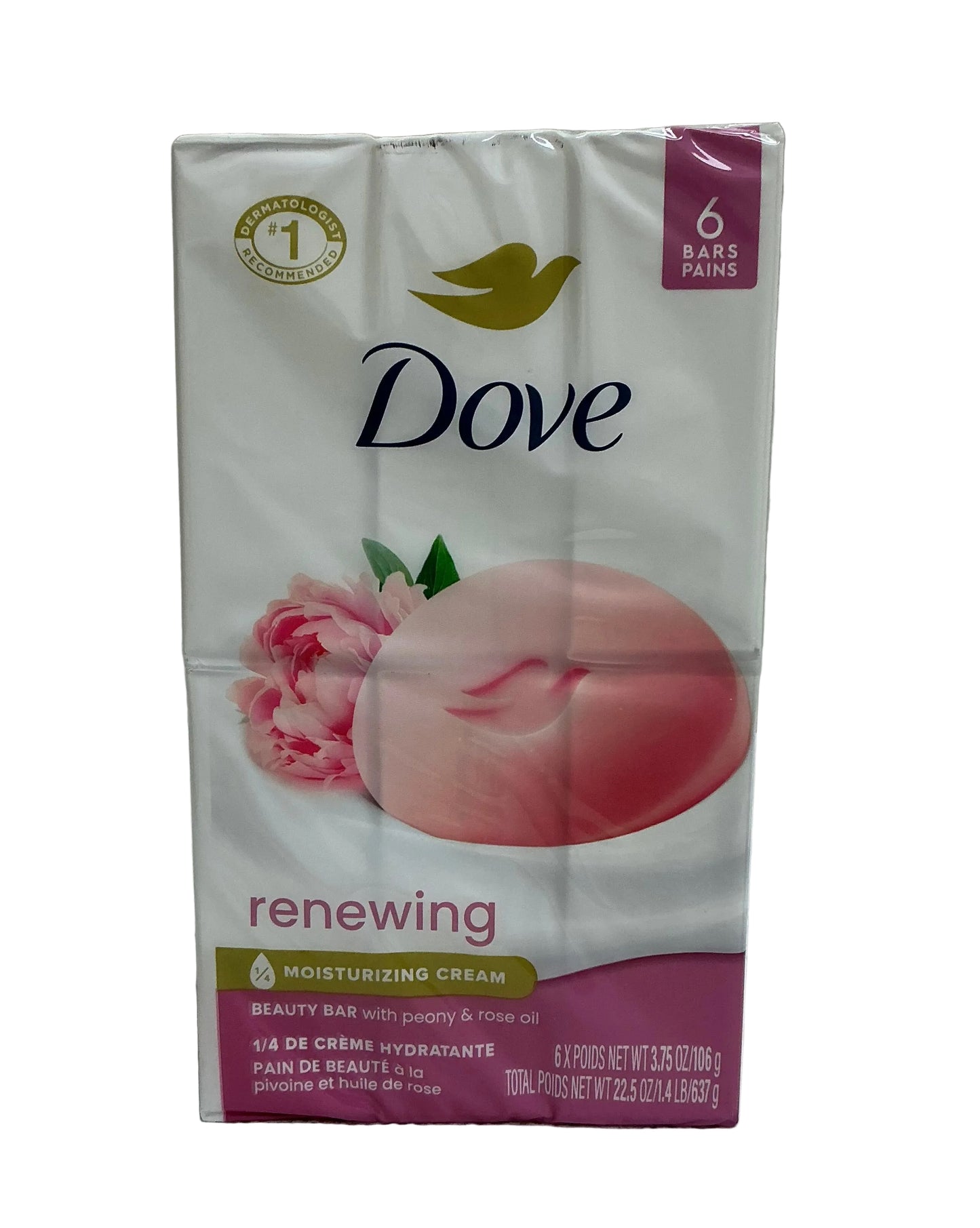 Dove Beauty Bar Sweet Cream And Peony, 3.75 OZ - 6 Bar Pack -12/cs