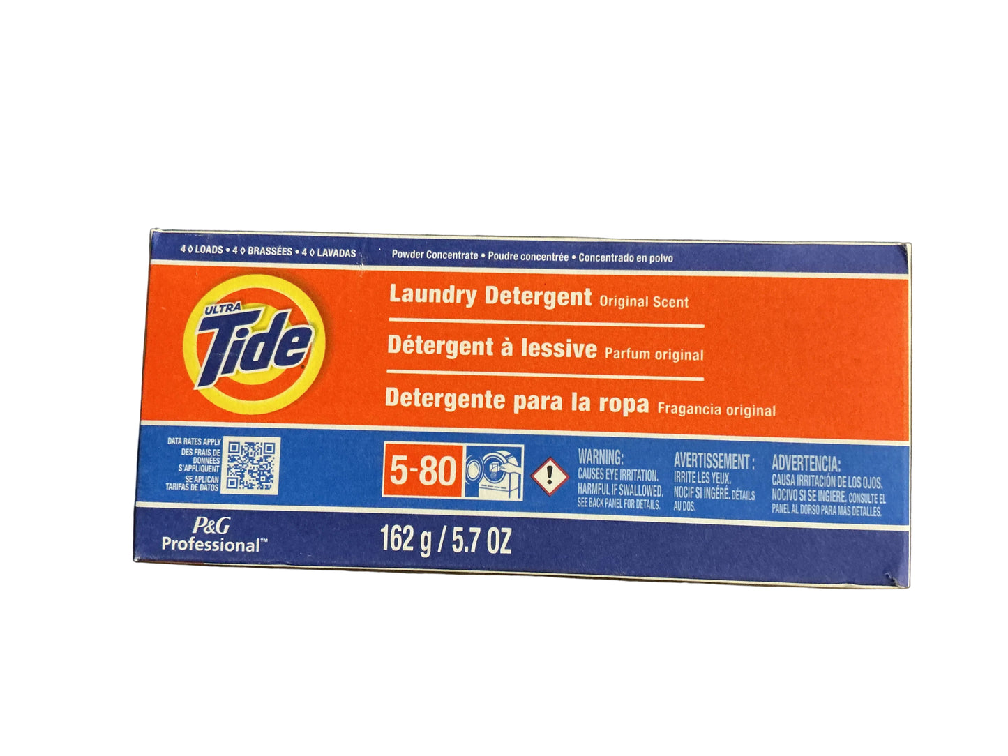 Tide Ultra Laundry Detergent Powder, Original, 4 LOADS 5.07 OZ- 14/cs