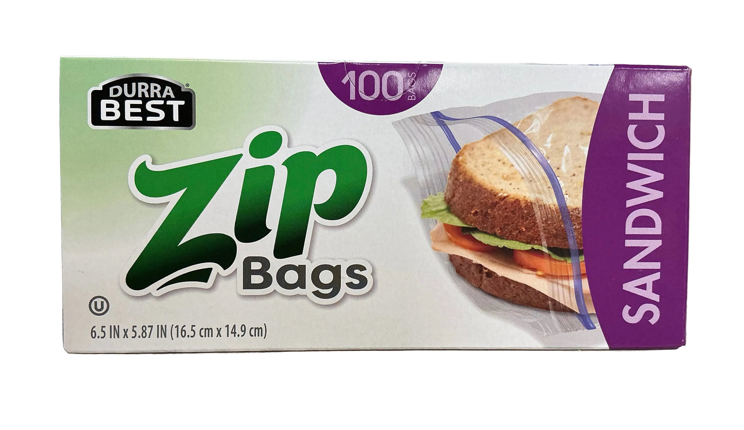 DURRA BEST ZIP SNDWCH BG 100ct - 24/cs