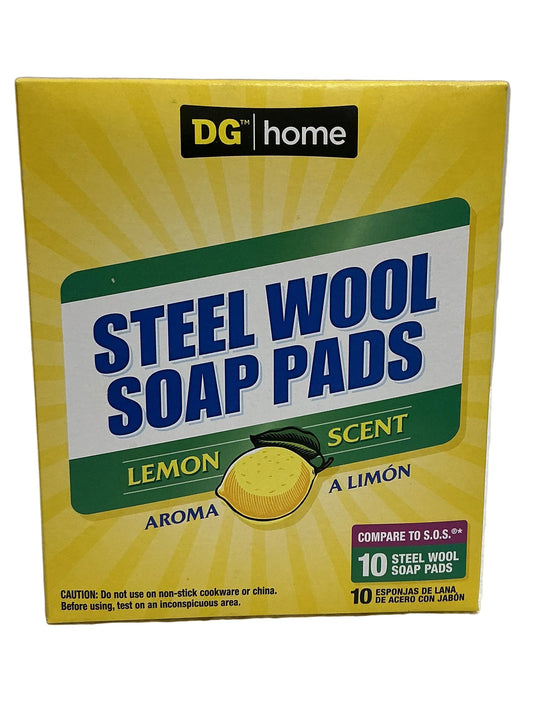 DG Steel Wool Soap Pads, Lemon Scent, 10 CT- 6/cs