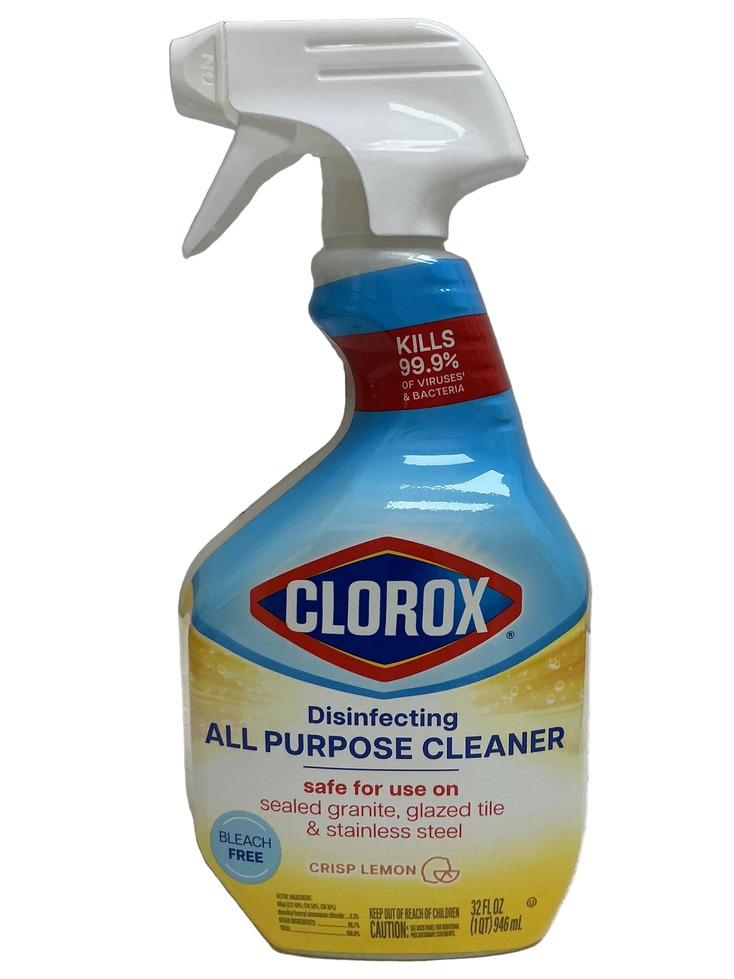 Clorox Disinfecting All Purpose Cleaner, Crisp Lemon, 32 Fl OZ - 9/cs
