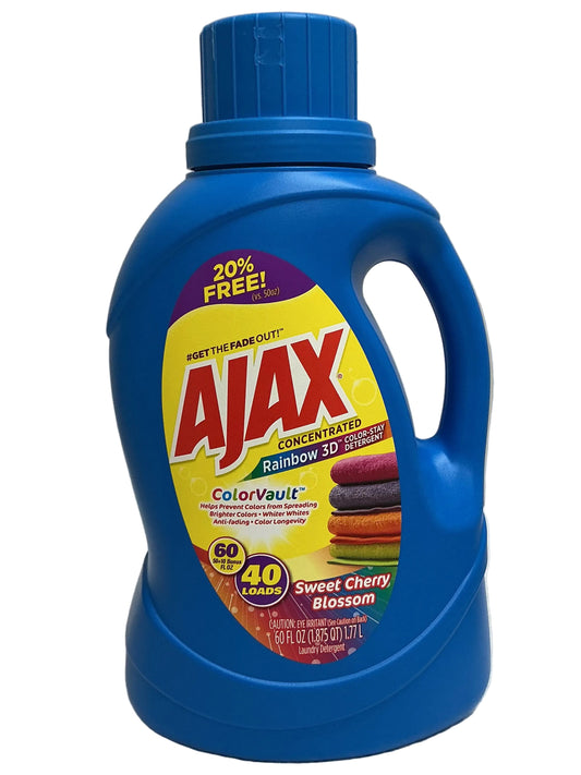 Ajax 2X Detergent 60oz Rainbow 3D Color -Vault Cherry Berry -8/cs