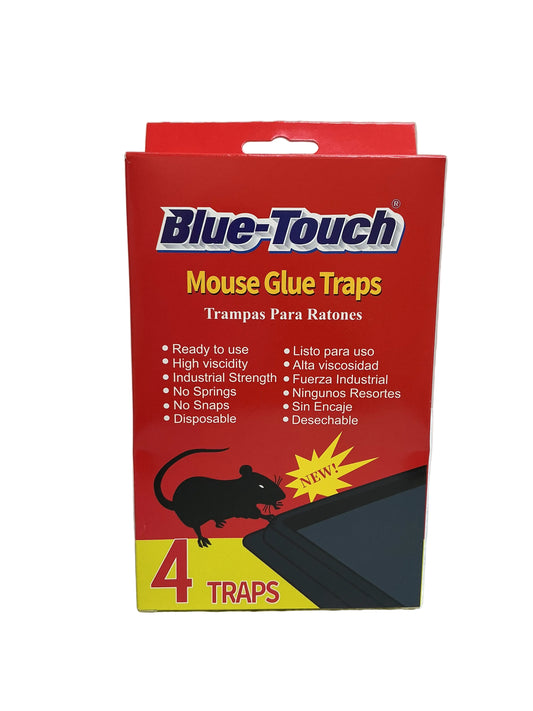 Blue Touch 4pc Super Adhesive Mouse Traps (RED) -24/pk