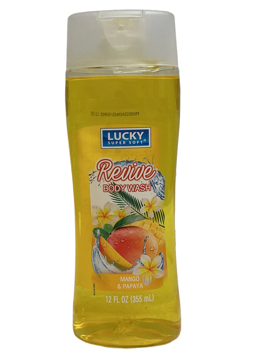 Gel de Baño Lucky 12oz-Mango y Papaya Amarillo -12/caja
