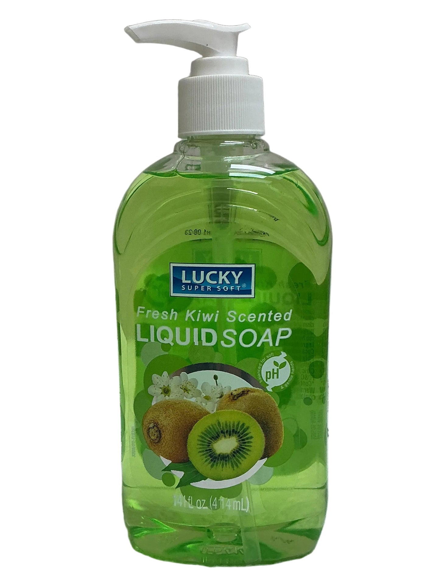 Jabón de manos Lucky transparente 14oz-Kiwi -12/caja