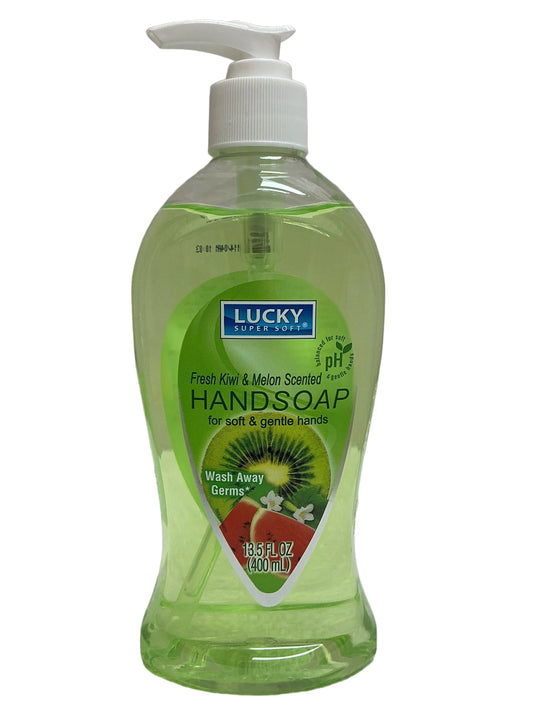 Jabón de manos Lucky de 13.5 oz - Kiwi y Melón - 12/caja