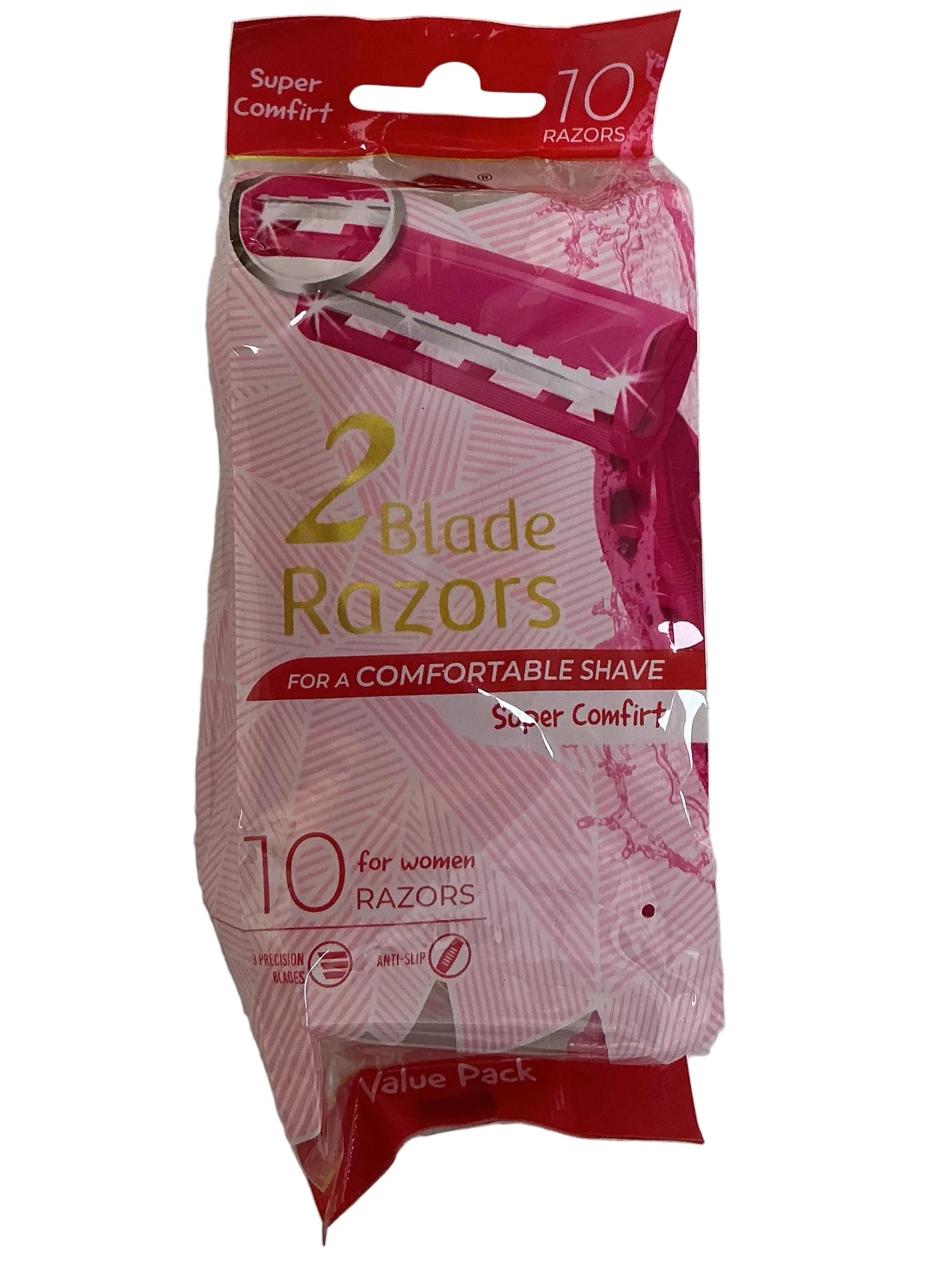U' Twin Blade Ladies Razors 10ct-Pink -24/cs