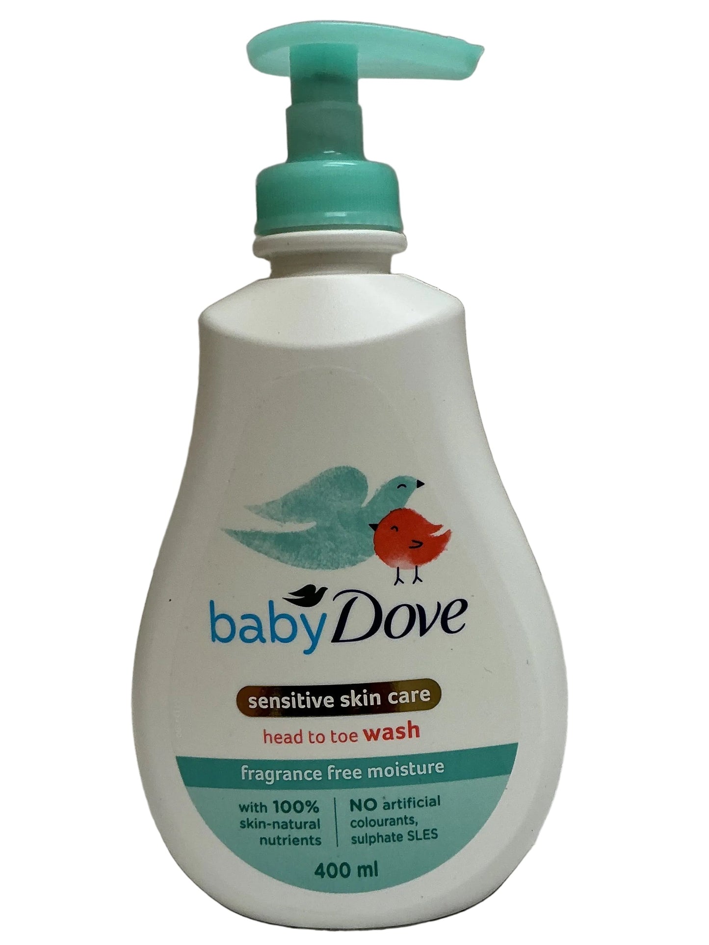DOVE BABY WASH W/PUMP 400ML HEAD-TOE SENSITIVE MOISTURE - 6/cs