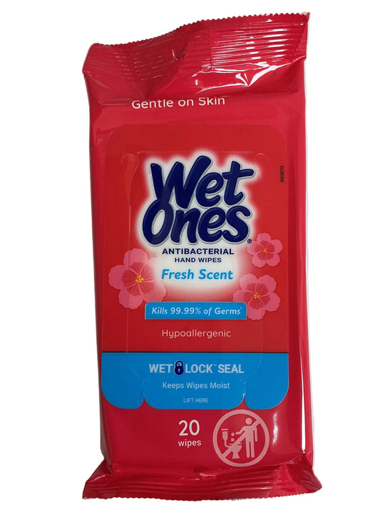 WET ONES ANTIBACTERIAL HAND WIPES - FRESH SCENT RED