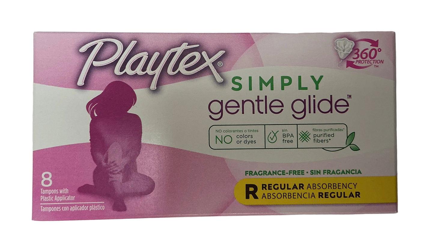 PLAYTEX Tampons Simply Gentle Glide 72/8ct  - Regular Unscented - (6/12pk)72/cs