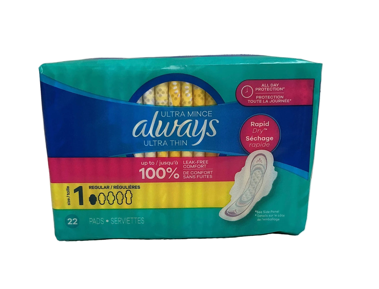 Always Ultra Thin Size 1 Daytime Regular Pads - 12/cs