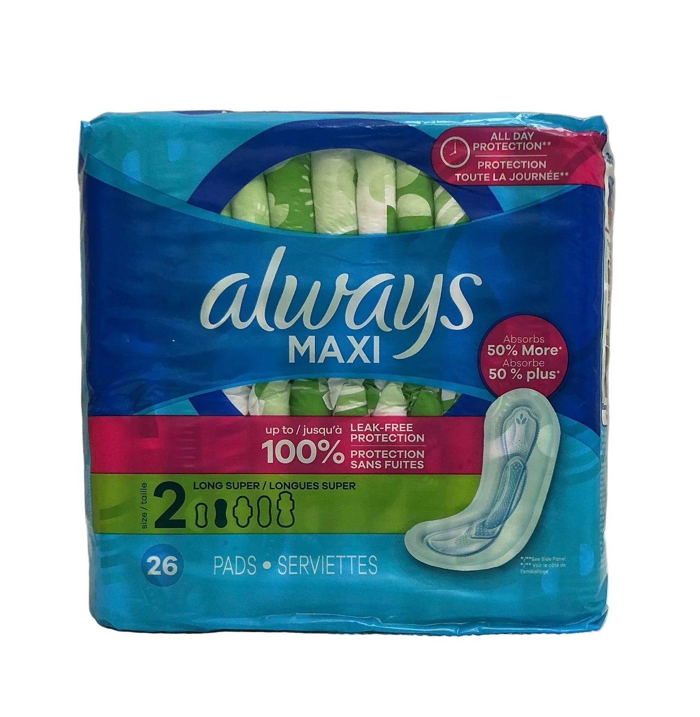 Always 6 Maxi Size 2 Daytime Super Pads -6/cs