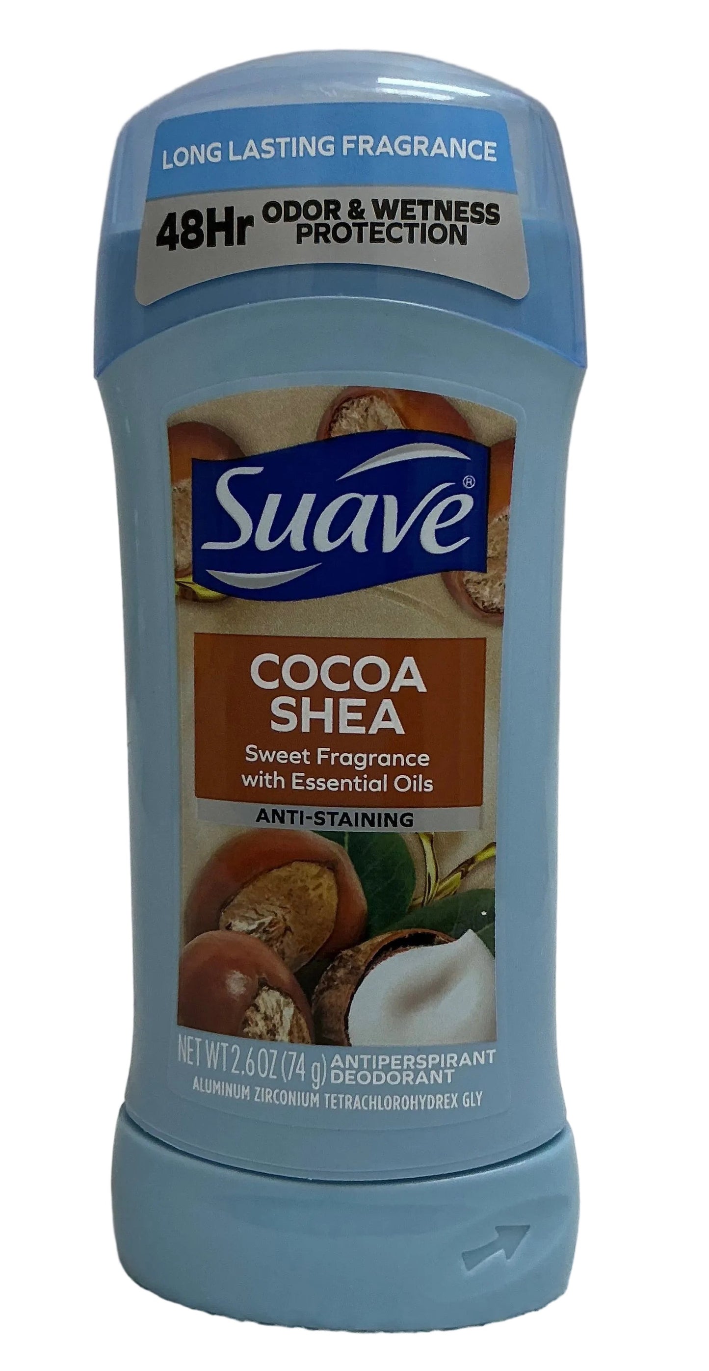 Suave Invisible Solid Antiperspirant Deodorant, Cocoa Butter & Shea , 2.6 OZ - 12/cs