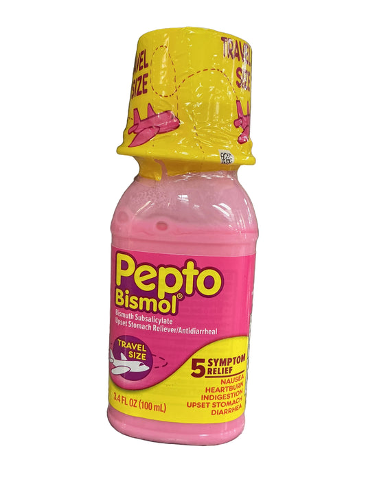 PEPTO LIQ ORIG TRAVEL 3.4OZ (3/4PK) -12cs