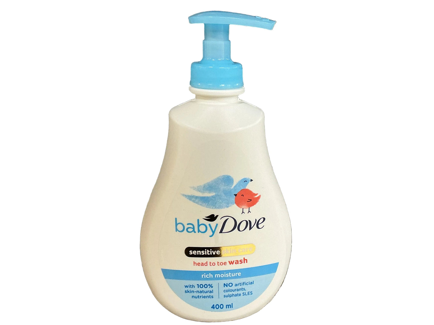 DOVE JABÓN LÍQUIDO PARA BEBÉ CON DOSIFICADOR 400 ML HUMECTACIÓN ENRIQUECIDA DE CABEZA A PIES - 6/caja