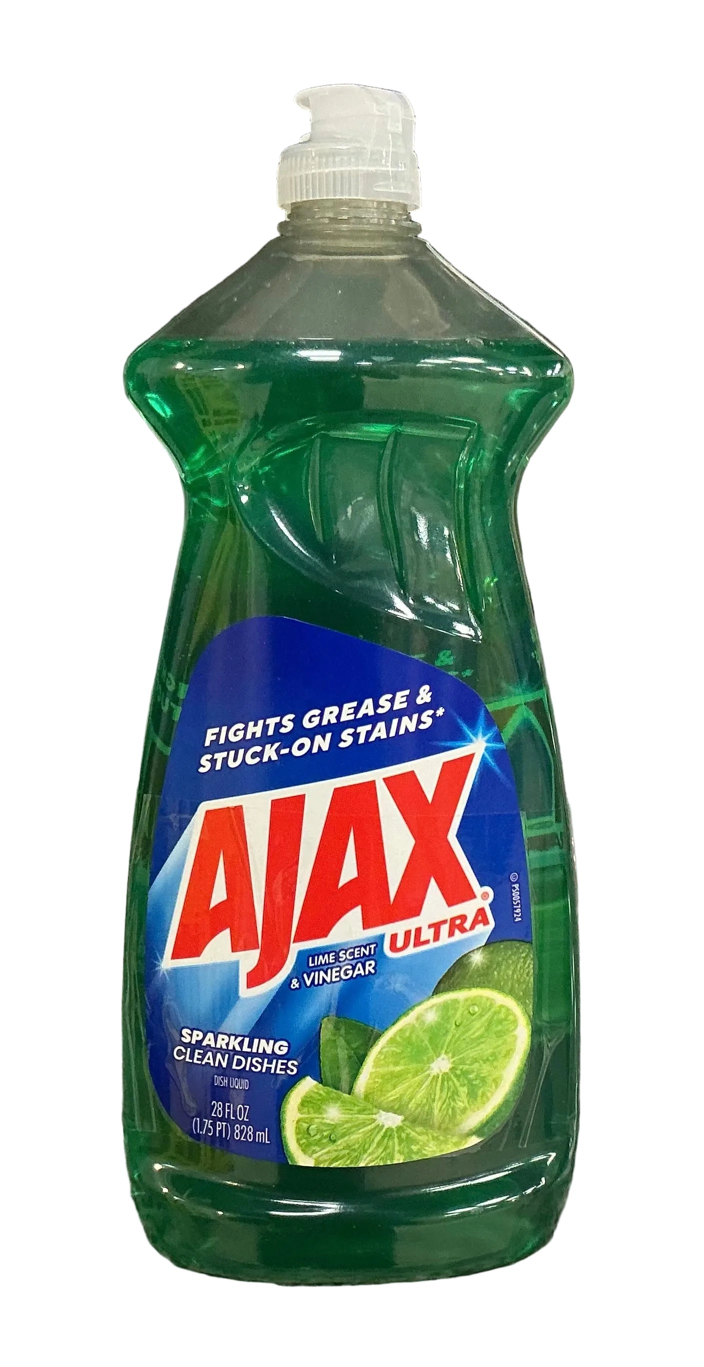 Jabón Líquido para Platos Ajax Ultra Sparkling Clean, Lima y Vinagre, 28 oz líquidas - 9/caja
